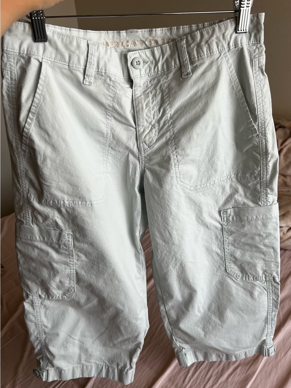 American Eagle Pale Mint Stretch Cargo Pants